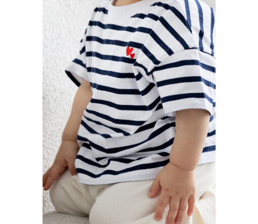 Atelier Rive - T-Shirt COLETTE Mini, white/navy, Biowolle – Bild 3