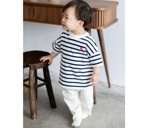 Atelier Rive - T-Shirt COLETTE Mini, white/navy, Biowolle – Bild 2