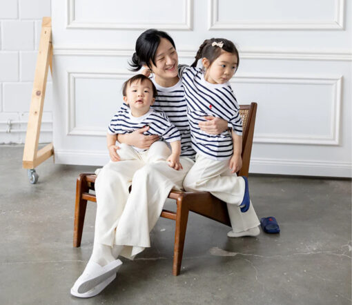 Atelier Rive - T-Shirt COLETTE Mini, white/navy, Biowolle – Bild 7