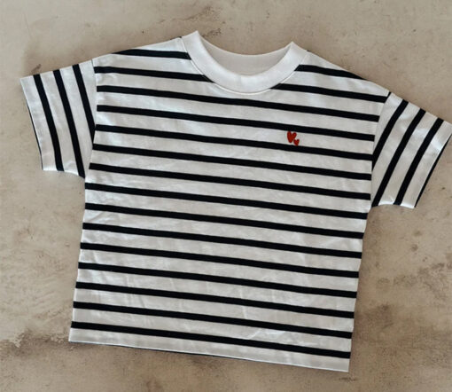 Atelier Rive - T-Shirt COLETTE Mini, white/navy, Biowolle