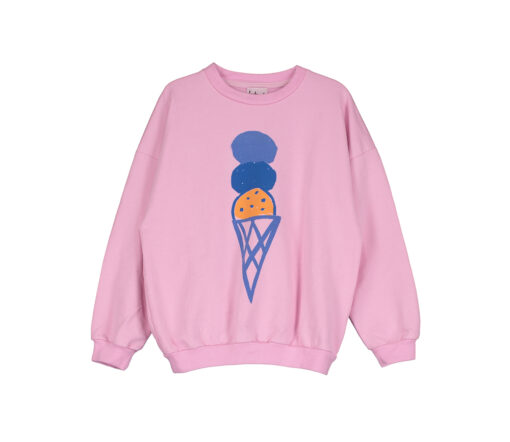 Lötiekids - Sweatshirt 'ICE CREAM', bubble pink, Bio-Baumwolle