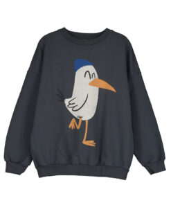 Lötiekids - Sweatshirt 'SEAGULL', anthracite, Bio-Baumwolle