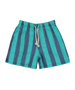 Lötiekids - Bermudashorts 'STRIPES', denim & mint, Bio-Baumwolle