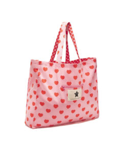 Ratatam - Tragetasche "HEARTS", pink, Baumwolle