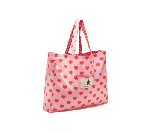 Ratatam - Tragetasche "HEARTS", pink, Baumwolle