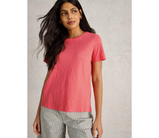 White Stuff - T-Shirt ''ABBIE", mid coral, Baumwolle – Bild 2