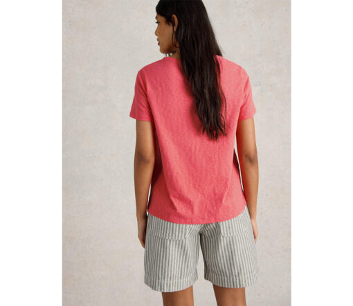 White Stuff - T-Shirt ''ABBIE", mid coral, Baumwolle – Bild 3