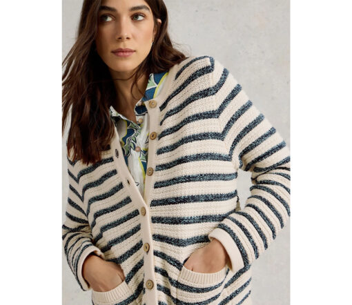 White Stuff - Strickjacke "BELLE", blue multi, Bio-Baumwolle – Bild 3