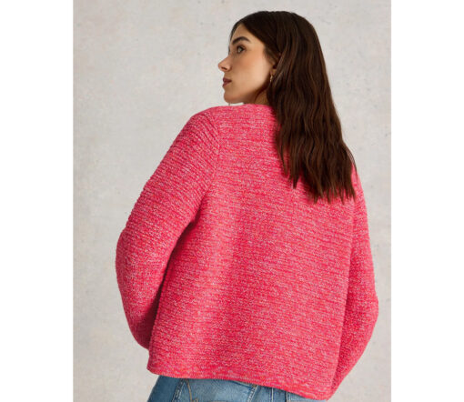 White Stuff - Strickjacke "BELLE", brt pink, Bio-Baumwolle – Bild 5
