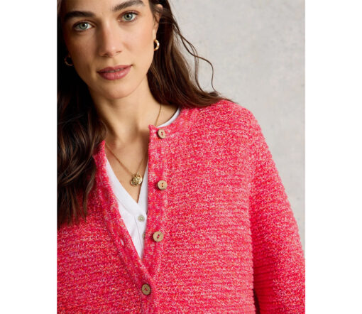 White Stuff - Strickjacke "BELLE", brt pink, Bio-Baumwolle – Bild 4