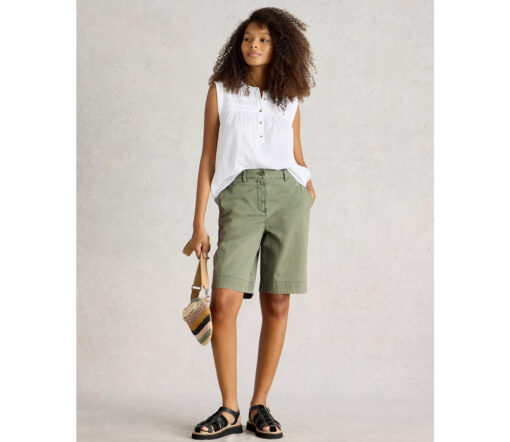White Stuff - Chinoshorts "HAYLEY", mid green, Bio-Baumwolle – Bild 3