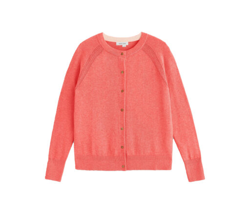 White Stuff - Strickjacke "LULU", mid coral, Bio-Baumwolle