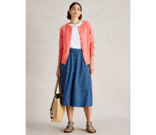 White Stuff - Strickjacke "LULU", mid coral, Bio-Baumwolle – Bild 2
