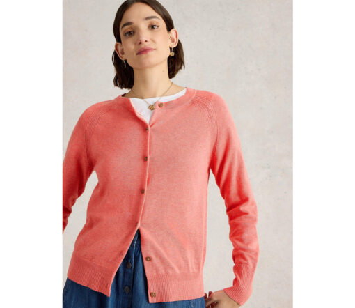 White Stuff - Strickjacke "LULU", mid coral, Bio-Baumwolle – Bild 3