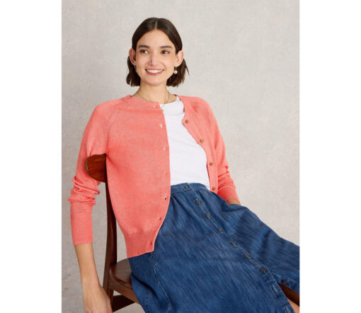 White Stuff - Strickjacke "LULU", mid coral, Bio-Baumwolle – Bild 4