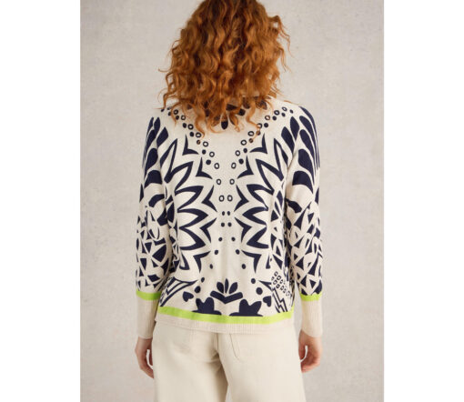 White Stuff - Strickjacke "LULU", ivory printed, Bio-Baumwolle – Bild 3
