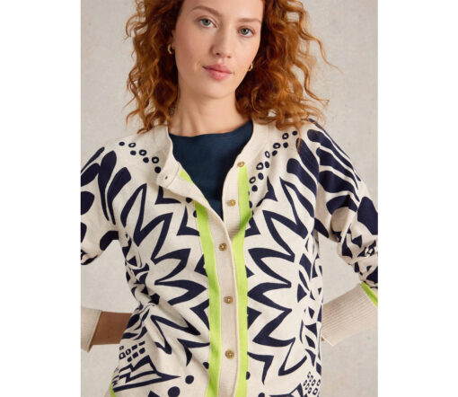 White Stuff - Strickjacke "LULU", ivory printed, Bio-Baumwolle – Bild 4
