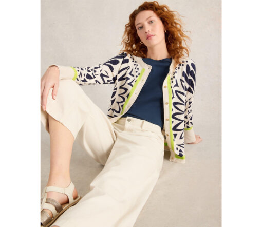 White Stuff - Strickjacke "LULU", ivory printed, Bio-Baumwolle – Bild 2