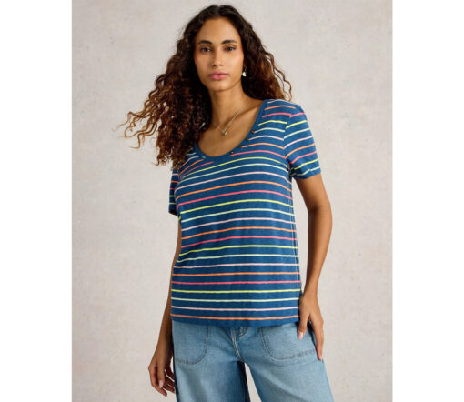 White Stuff - T-Shirt ''NADIA", navy multi, Baumwolle – Bild 2
