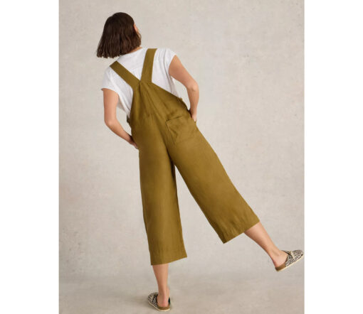 White Stuff - Latzhose "VIOLA", khaki green, Leinen – Bild 3