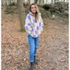 Alwero - Sweater BEL, Oversize, LILA CHECKERED, Biowolle, LIMITED EDITION