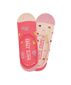 White Stuff - Socken 'LEOPARD' 2er Pack, pink multi, Bio-Baumwolle
