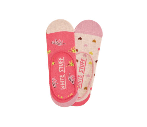 White Stuff - Socken 'LEOPARD' 2er Pack, pink multi, Bio-Baumwolle