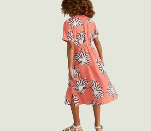 White Stuff - Kleid "IRIS", coral print, Leinen – Bild 3