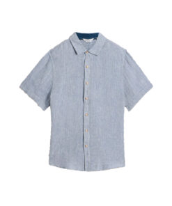 White Stuff - Leinenhemd "KESWICK", chambray blue, kurzärmlig