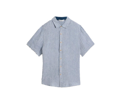 White Stuff - Leinenhemd "KESWICK", chambray blue, kurzärmlig