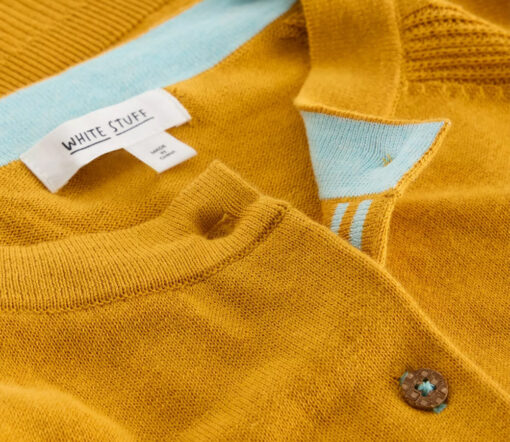 White Stuff - Strickjacke "LULU", mid yellow, Bio-Baumwolle – Bild 5
