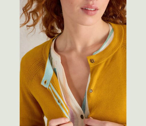 White Stuff - Strickjacke "LULU", mid yellow, Bio-Baumwolle – Bild 3