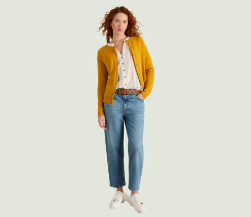 White Stuff - Strickjacke "LULU", mid yellow, Bio-Baumwolle – Bild 2