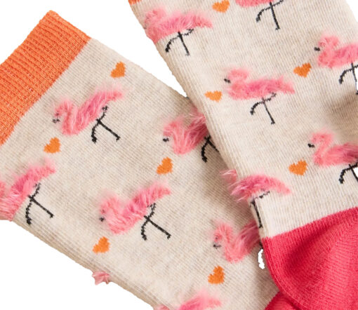 White Stuff - Socken 'FLUFFY FLAMINGO', natur multi, Bio-Baumwolle – Bild 2
