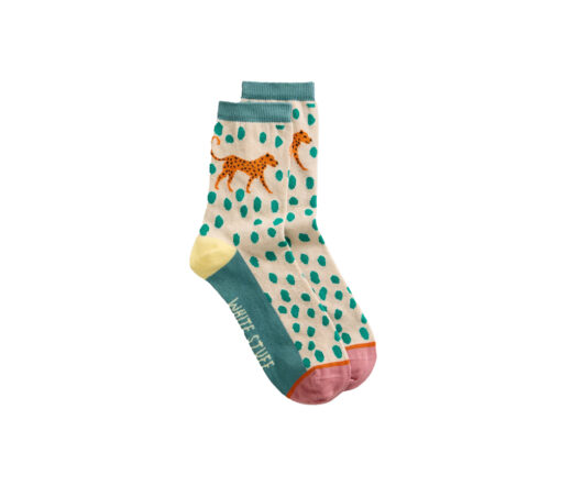 White Stuff - Socken 'LEOPARD', pink multi, Bio-Baumwolle