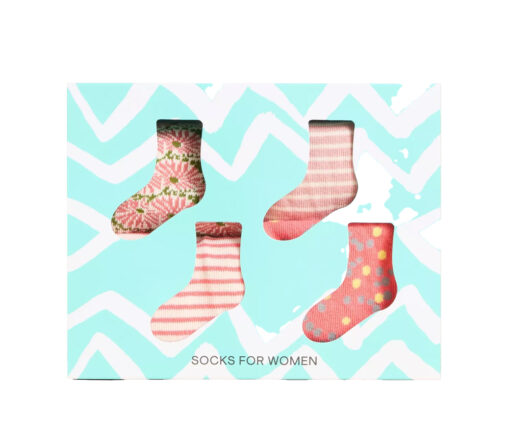 White Stuff - Socken, 4er Pack, verschiedene Muster, pink multi, Bio-Baumwolle – Bild 3