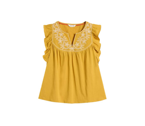 White Stuff - Top "CALLIE", mid yellow, Baumwolle