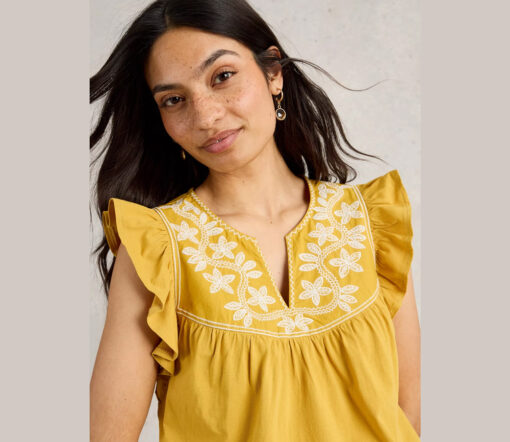White Stuff - Top "CALLIE", mid yellow, Baumwolle – Bild 3