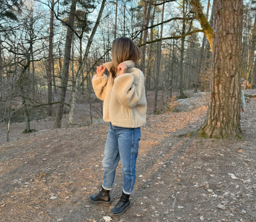 Alwero - Jacke BLANCS, Oversize, SAND BROWN, Biowolle – Bild 4