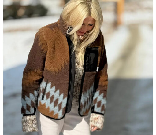 Alwero - Jacke SHERPA, AZTEC ICY BLUE, Biowolle, ultra leicht – Bild 6