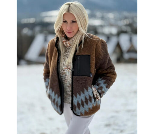 Alwero - Jacke SHERPA, AZTEC ICY BLUE, Biowolle, ultra leicht – Bild 2