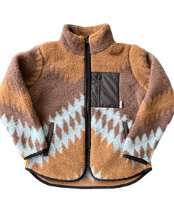 Alwero - Jacke SHERPA, AZTEC ICY BLUE, Biowolle, ultra leicht