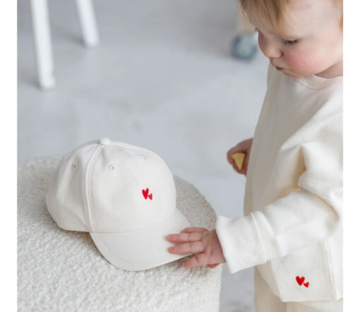 Atelier Rive - Cap Junior HEART, tofu, Biobaumwolle