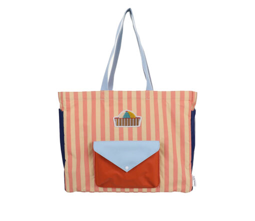 Sticky Lemon - Shopper "WONDERS OF THE DEEP SEA", coral pink + sandy yellow