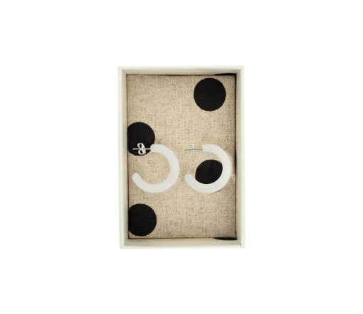 The Sticky Sis Club - Ohrringe "CLUB CHIC", cerchio, pearl white