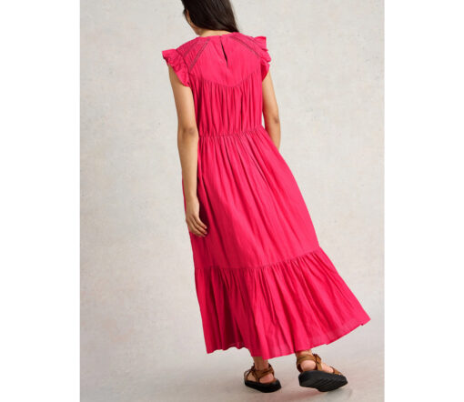 White Stuff - Maxi Kleid "PAIGE" , Coral print, Biobaumwollmix – Bild 5