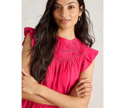 White Stuff - Maxi Kleid "PAIGE" , Coral print, Biobaumwollmix – Bild 3