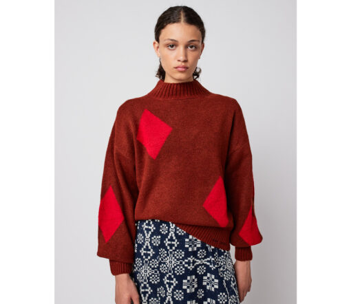 BOBO CHOSES - Strickpullover "DIAMOND", burgundy – Bild 4