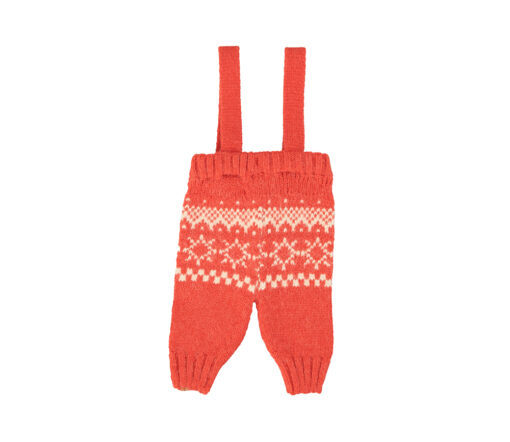 PiuPiuChick - Jaquard Baby Trousers w/ straps, RED, Biobaumwolle – Bild 2