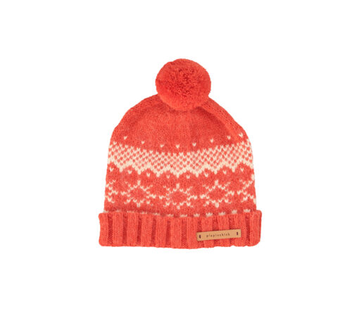 PiuPiuChick - Jaquard Strickmütze mit PomPom, Red